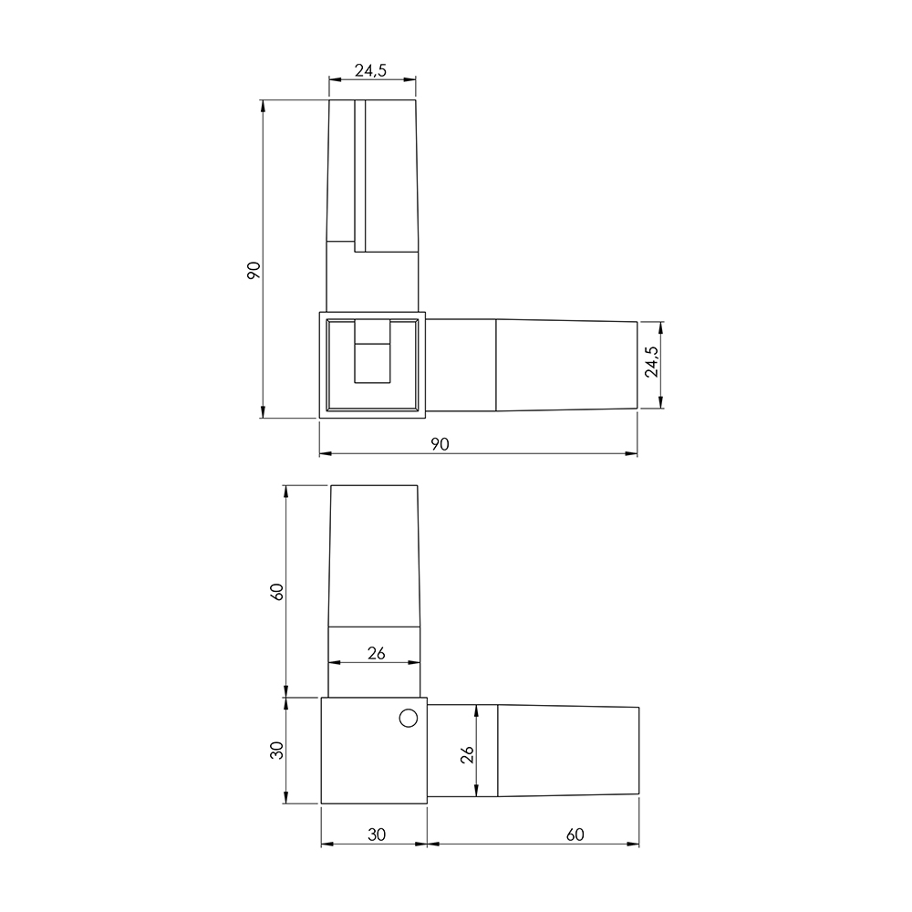 A0015 - A02.A05 - 30-30 mm Alüminyum Köşe A0015 - A02.A05 - 30-30 mm Alüminyum Köşe