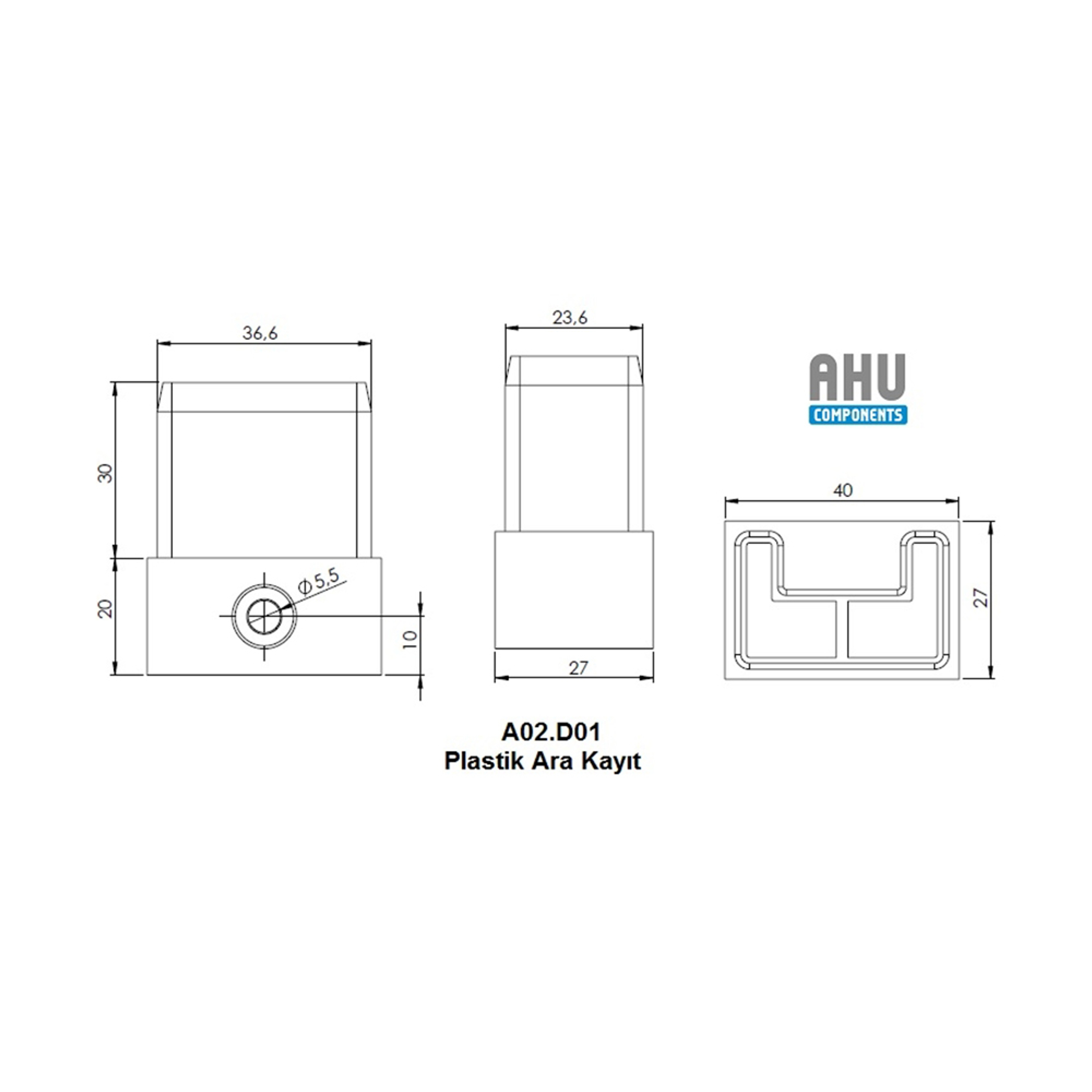 OP0002 - A02.D01 - 50 mm Ara Profil Ucu OP0002 - A02.D01 - 50 mm Ara Profil Ucu