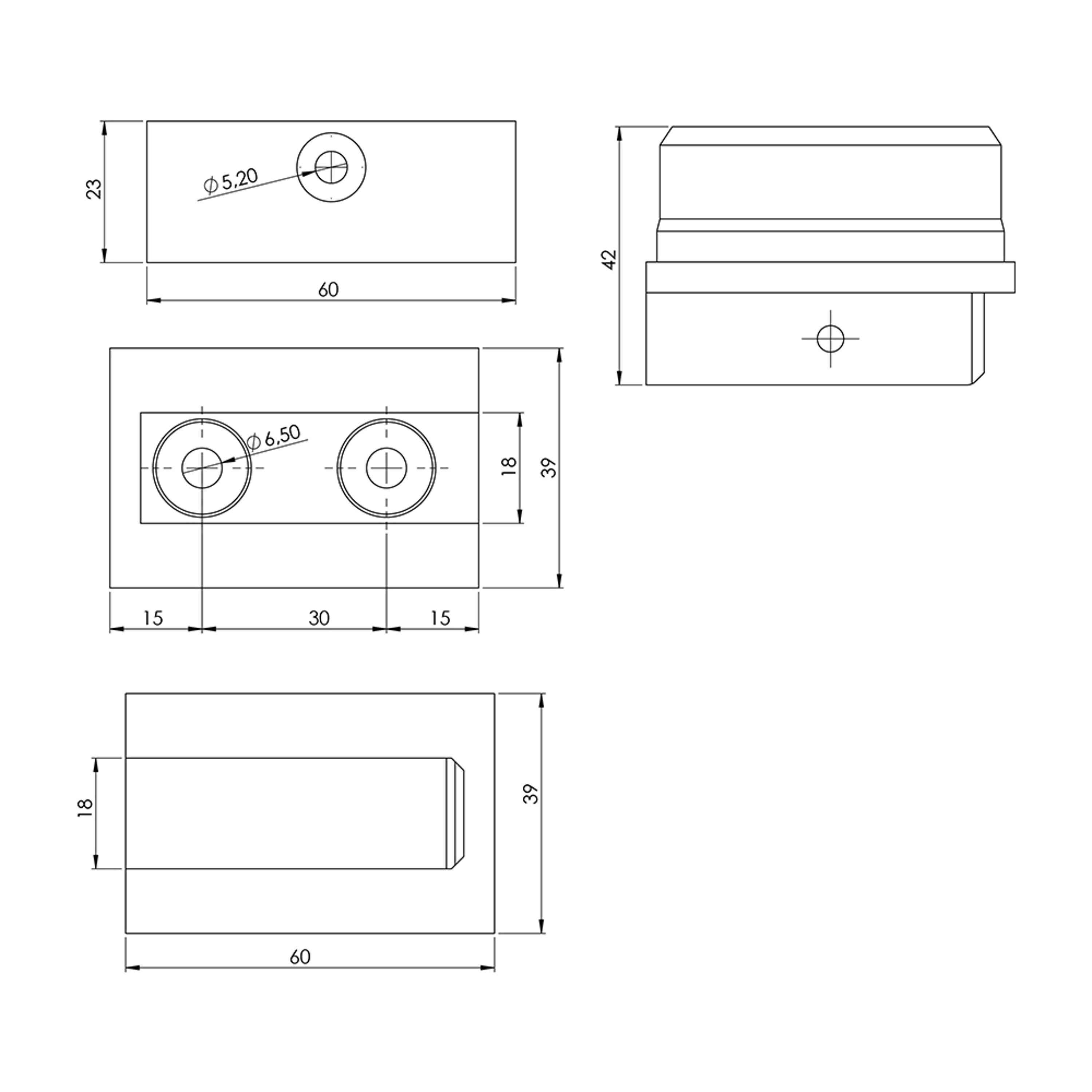 OP0013 - A02.D02 - 40-60 mm Mid Profile End OP0013 - A02.D02 - 40-60 mm Mid Profile End