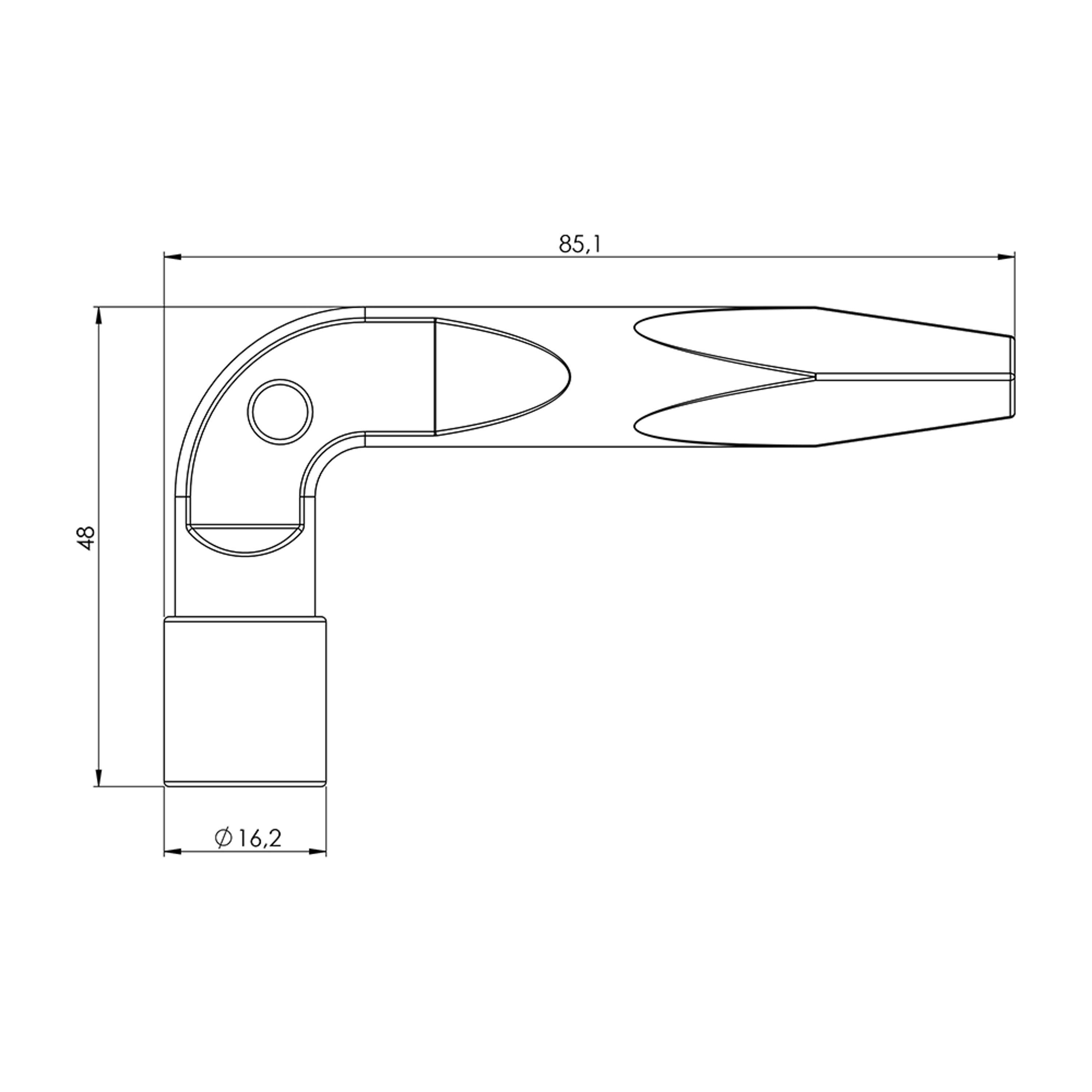 K0023 - B01.C02 - Zamak Kapı Kolu Anahtarı K0023 - B01.C02 - Zamak Kapı Kolu Anahtarı