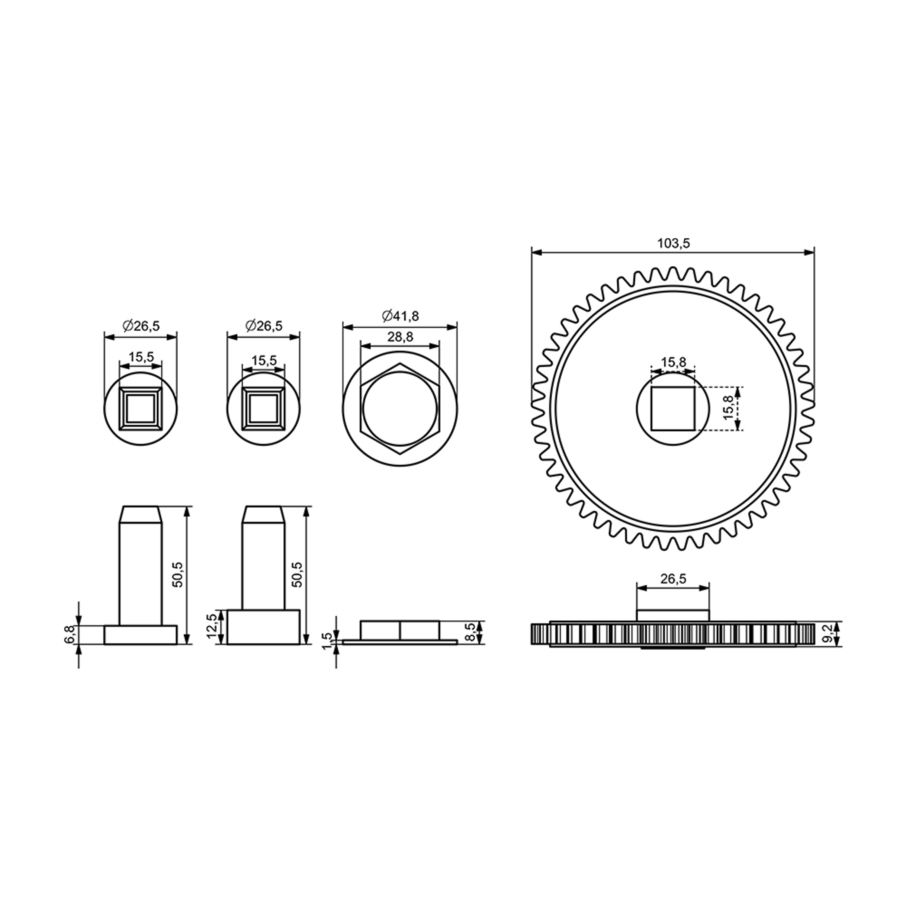 D0007 - Üçlü Damper Dişli Seti