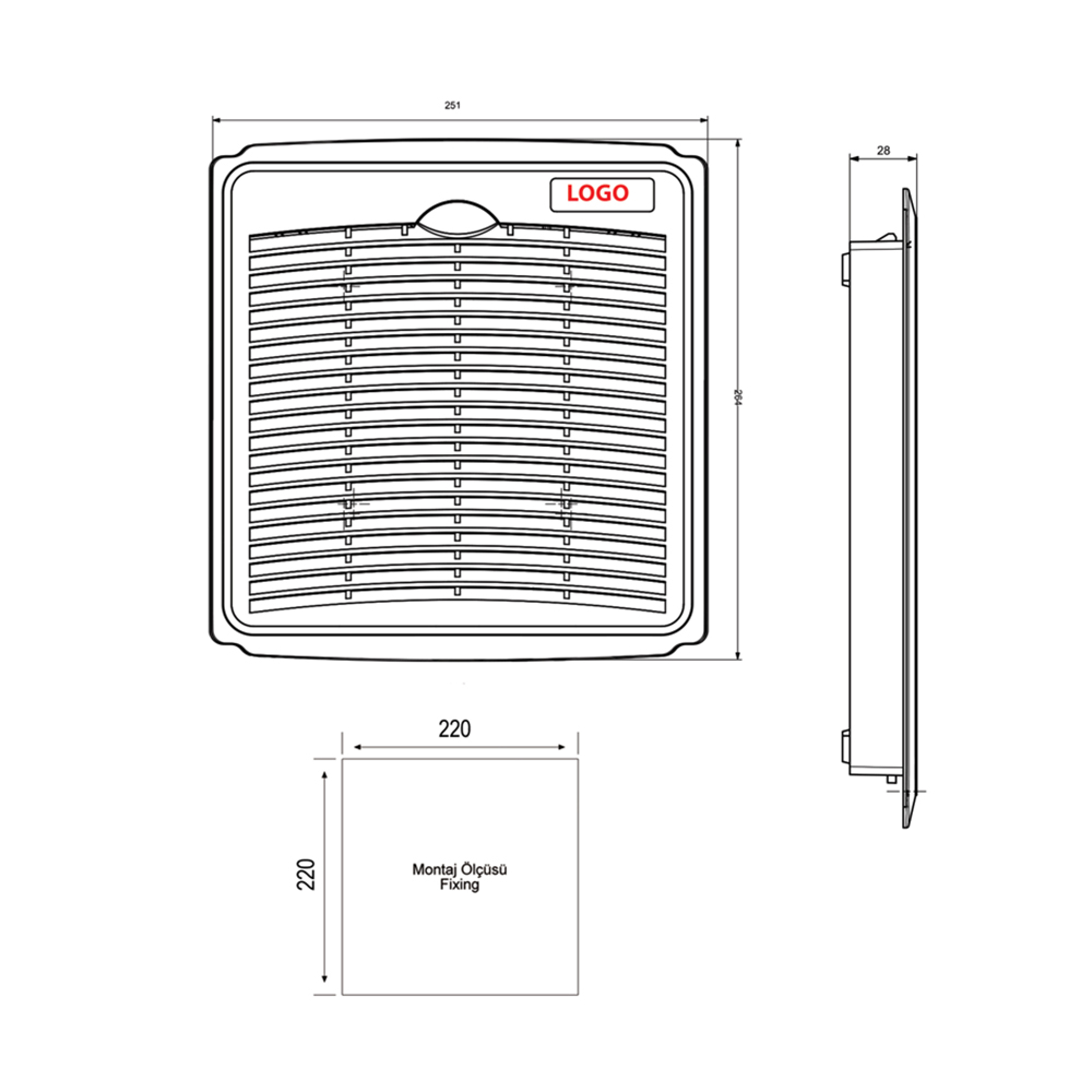 H0001 - 250x250 mm Havalandırma Panjuru H0001 - 250x250 mm Havalandırma Panjuru