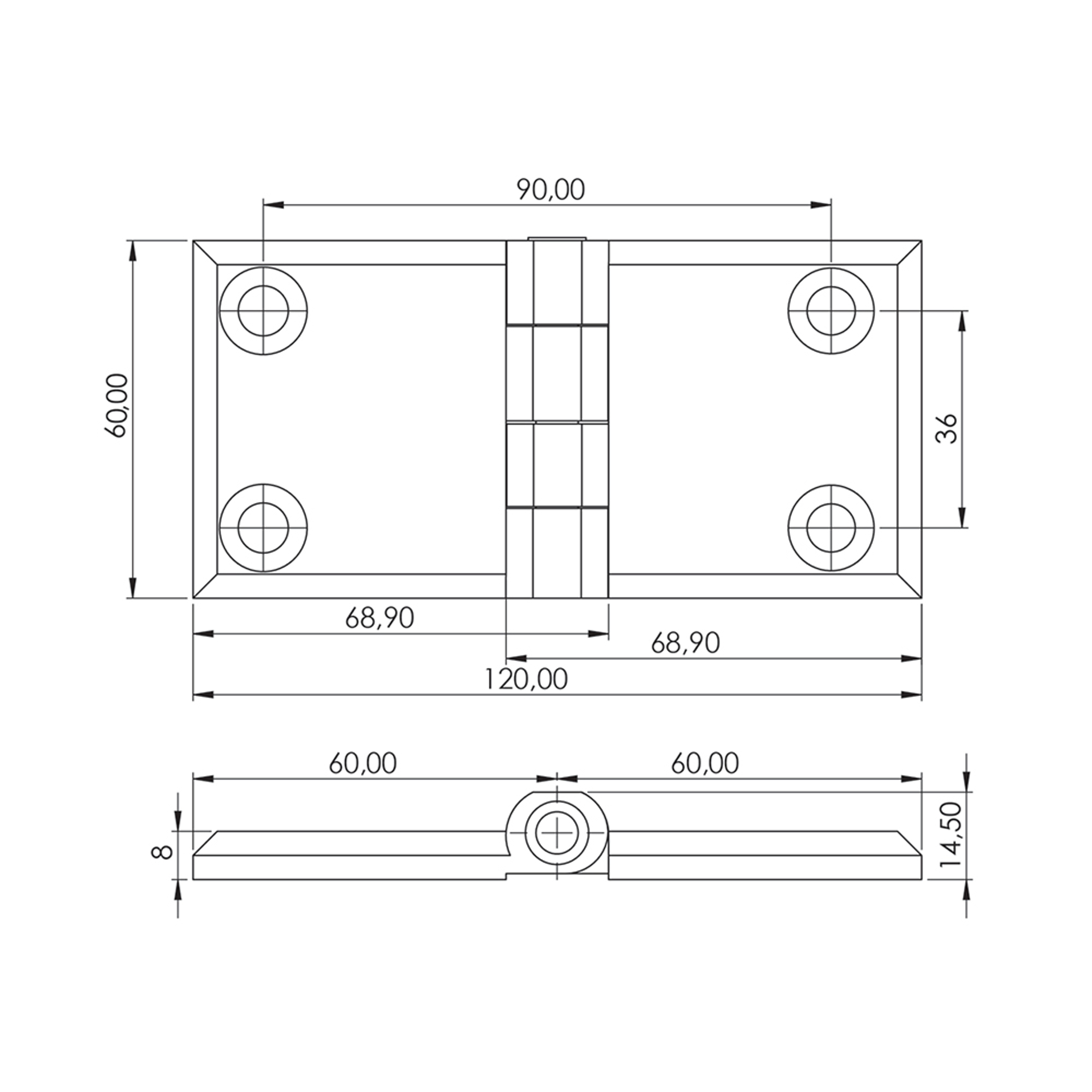 MZ0010 - 60-120 mm Zamak Menteşe