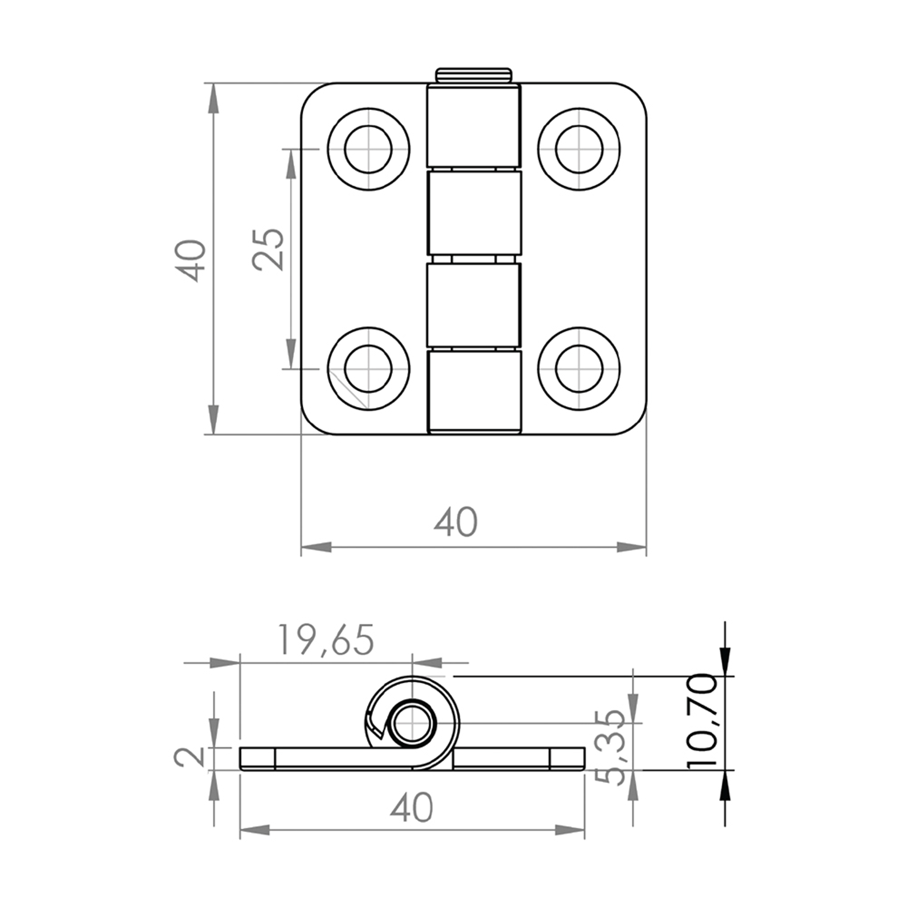 MÇ0002 - 40-40 mm Çelik Menteşe