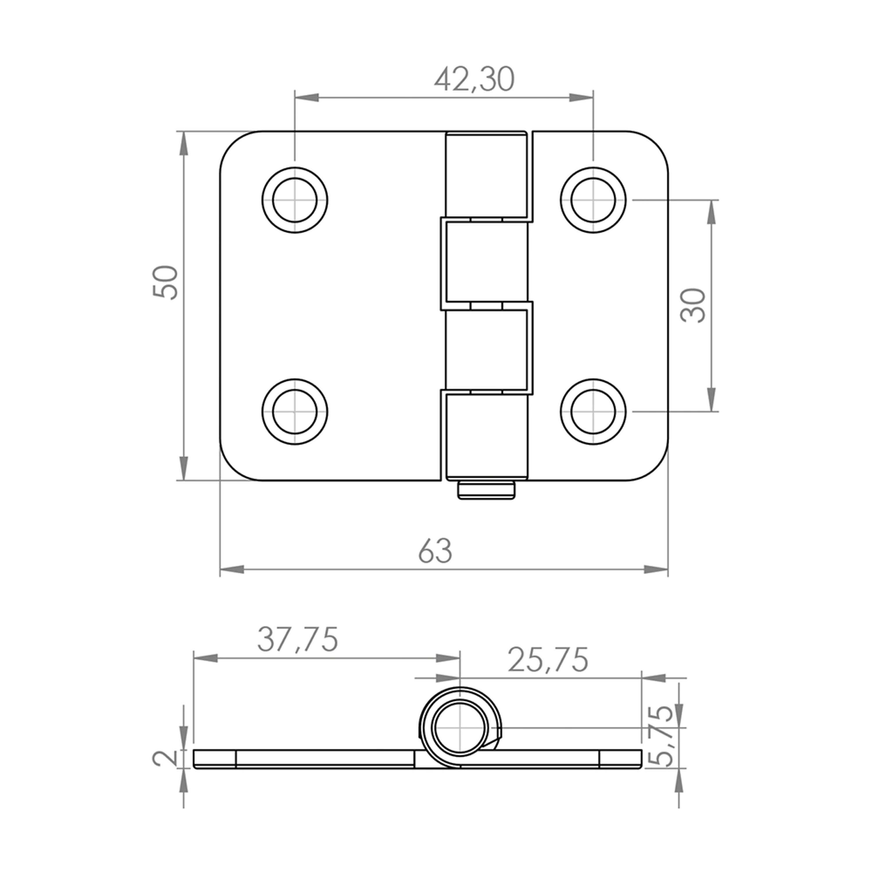MÇ0004 - 50-63 mm Çelik Menteşe