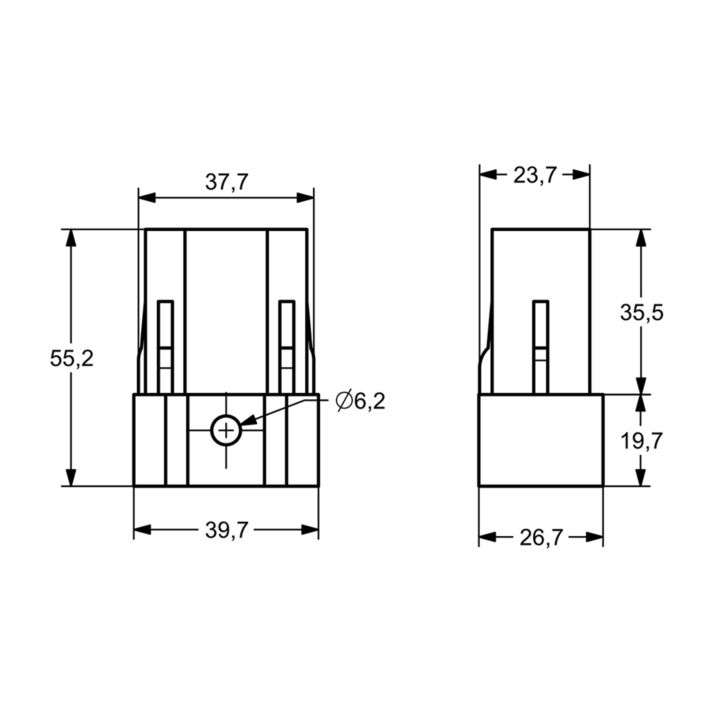 OA0001 - 40 mm Alüminyum Ara Profil Ucu OA0001 - 40 mm Alüminyum Ara Profil Ucu
