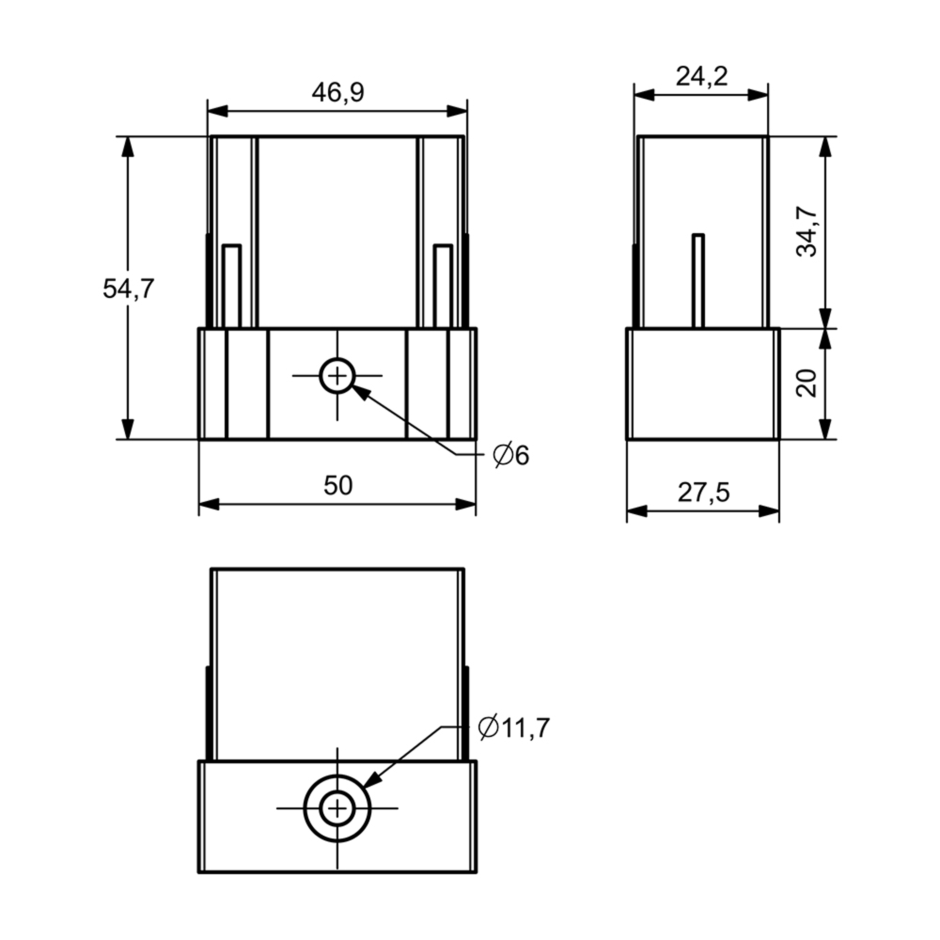 OA0002 - 50 mm Alüminyum Ara Profil Ucu OA0002 - 50 mm Alüminyum Ara Profil Ucu