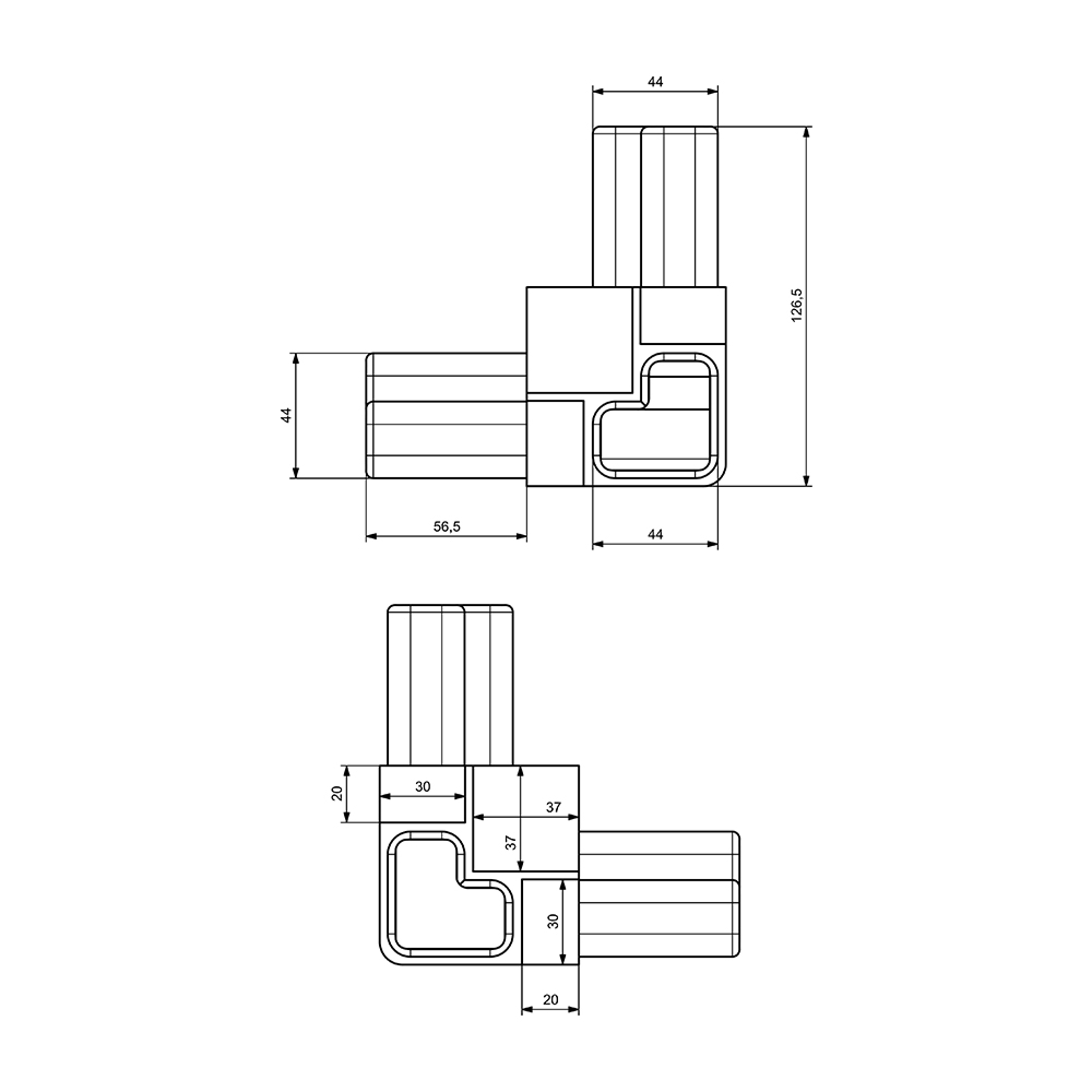 P0004 - 50-30 mm Plastik Köşe