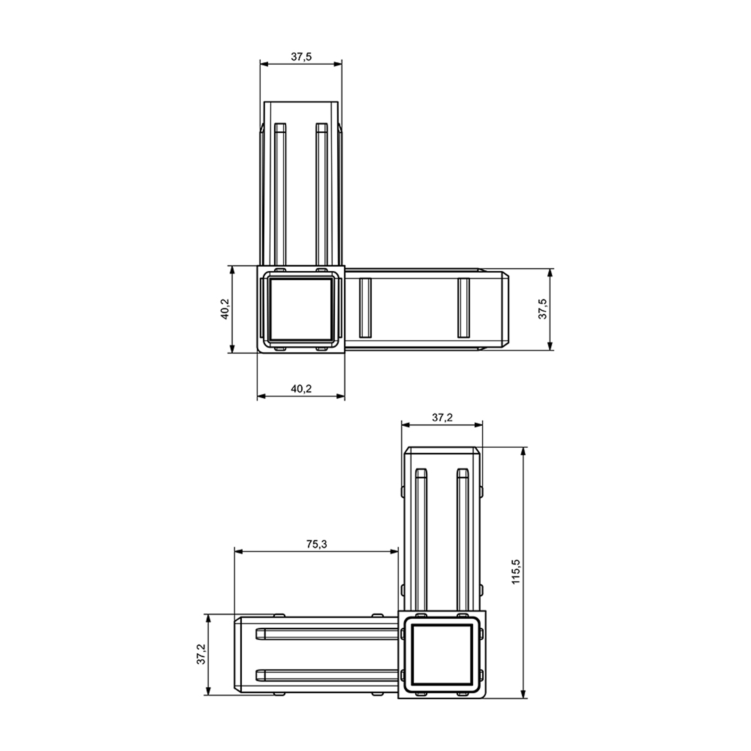 P0007 - 40-40 mm Plastik Köşe