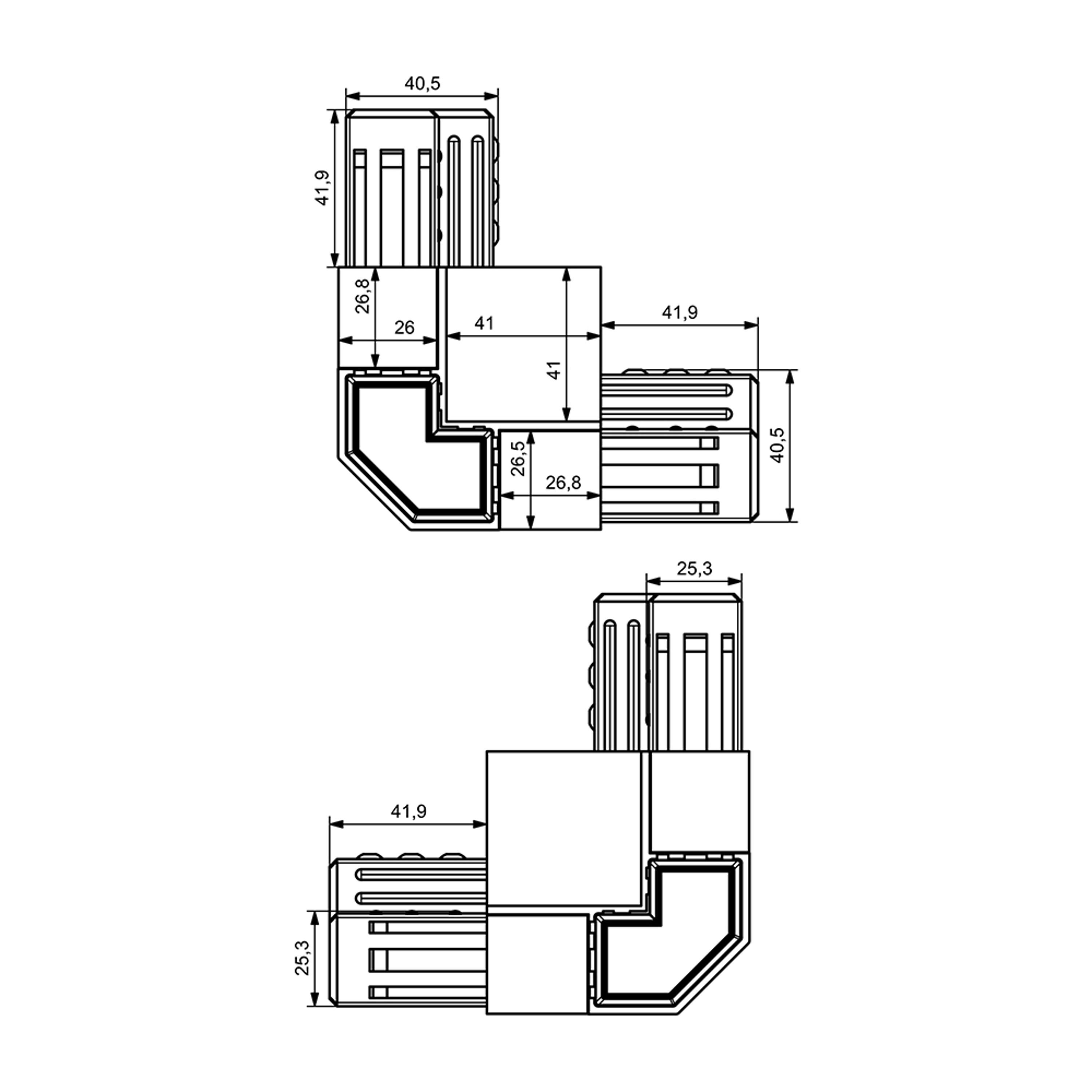 P0009 - 40-26 mm Plastik Piramit Köşe